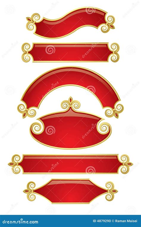 Red Gold Banners Stock Vector Illustration Of Sign Component 4879290