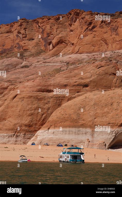 Houseboats In Navajo Canyon Lake Powell Glen Canyon National