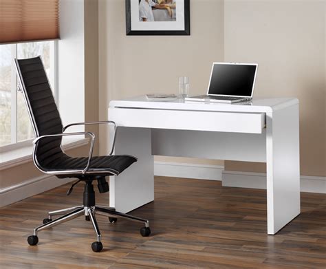 High Gloss White Workstation Computer Desk By Luxor Uk