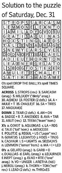 Browse crossword solutions from wall street journal home. X's and O's (Saturday puzzle) - WSJ Puzzles - WSJ