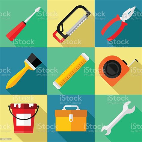 Hand Tools Icon Set For Repair Stock Illustration Download Image Now