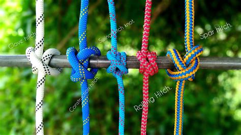 5 Ways Of Tying Rope Hitch Knotsclove Hitchconstrictor Knotrolling