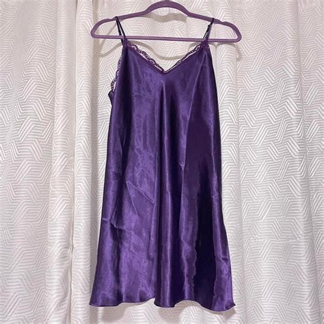 Purple Satin Slip Dress Etsy