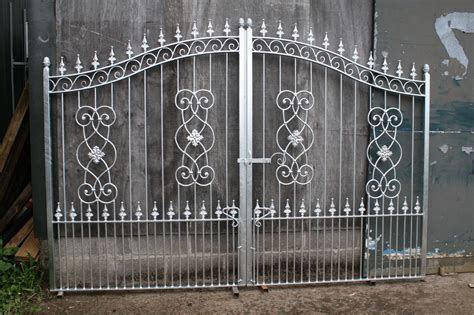 Galvanized Double Wrought Iron Driveway Gates 10 Ft Wide • £65000
