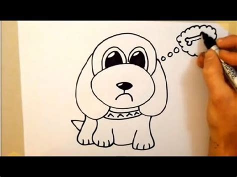 First, we need to construct the dog's head and think over the details. Draw a cartoon dog in 2 minutes - YouTube
