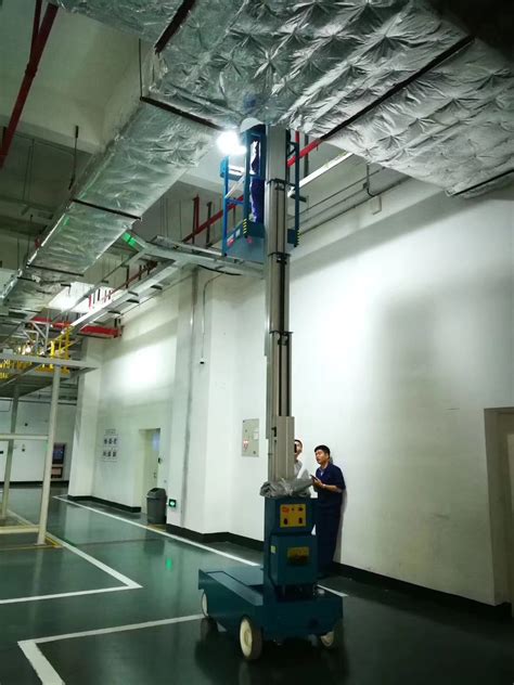 6m Compact Electric Aluminum Vertical Mast Lift Single Mast Aerial Work