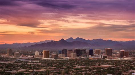 Sunset View Of Phoenix City Background Pictures Of Phoenix Arizona