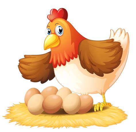 Hen With Eggs Png Clipart Binatang Hewan Ilustrasi