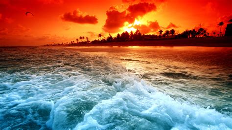 Sunset High Resolution Ocean Background 1920x1080 Download Hd