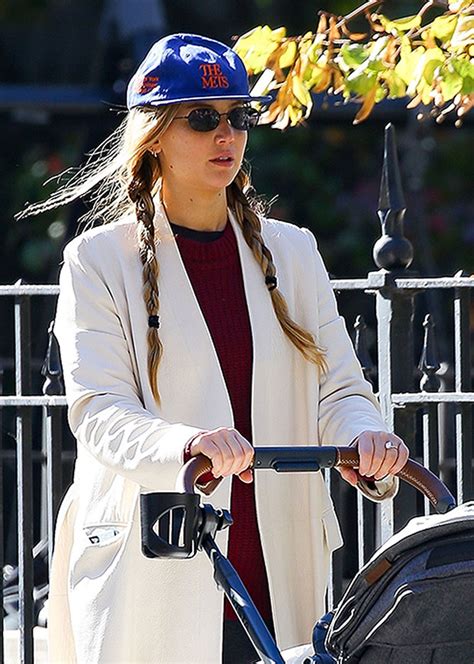 Jennifer Lawrence Pushes Son Cy In A Stroller During Nyc Walk Photos Hollywood Life News Shine