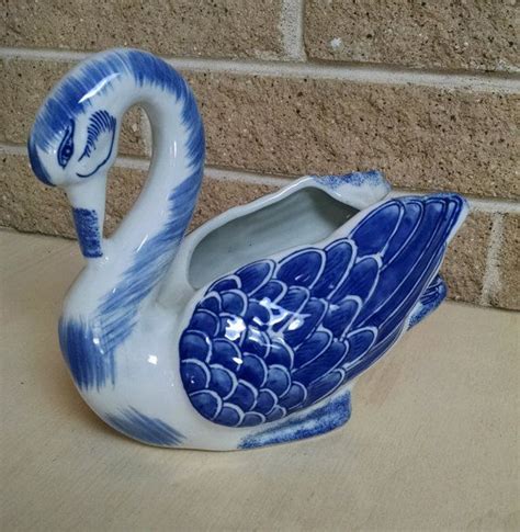 Home And Living Formalities Blue Swan Planter By Baum Brothers Indoor