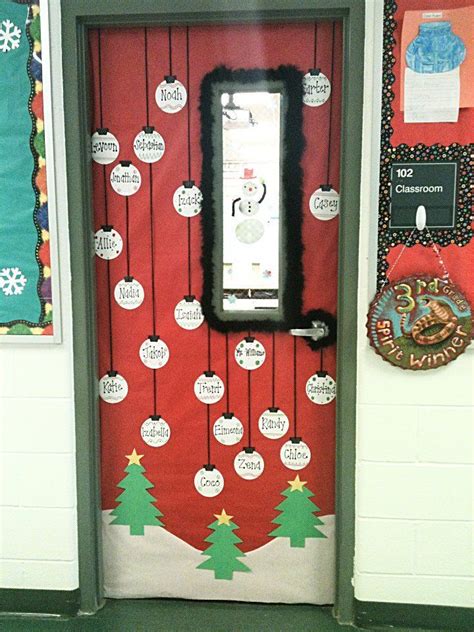 Holiday Ornaments Door Display Christmas Classroom Door Christmas