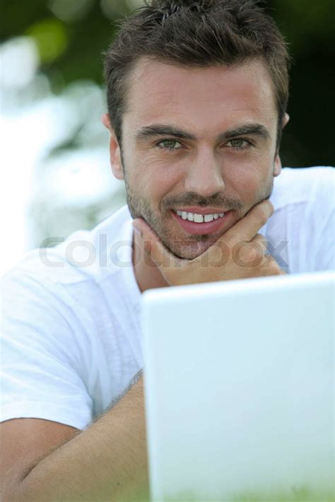 Man Stroking His Chin Stock Image Colourbox