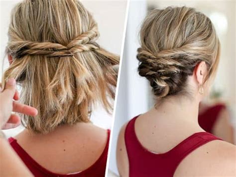 25 Cute Easy Updos For Short Hair 2018 2019 On Haircuts