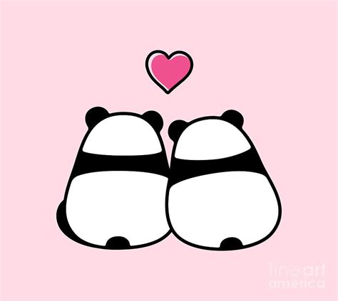 Cute Panda Couple In Love Valentines Day T Digital Art By Mohomed