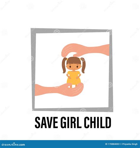 Girl Child Day Concept Awareness For Save Girl Child Stock