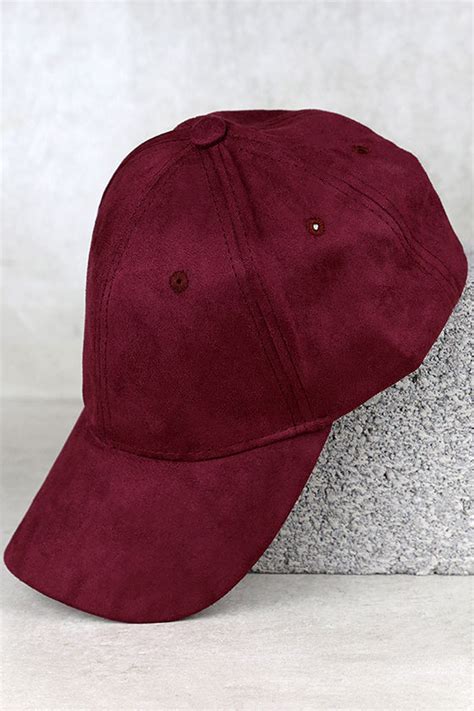 Chic Burgundy Baseball Cap Vegan Suede Baseball Cap Ball Cap 15