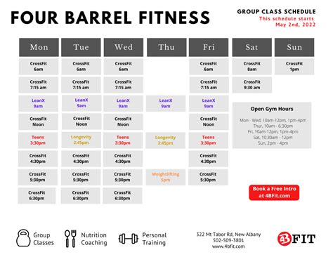 Schedule Four Barrel Crossfit Four Barrel Fitness