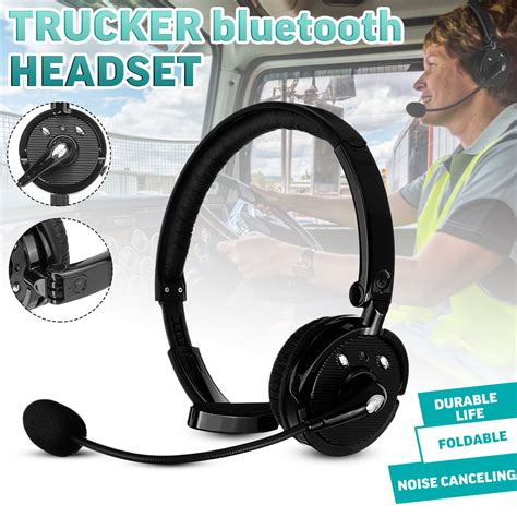 Noise Cancelling Trucker Bluetooth Headset Wireless Over The Head