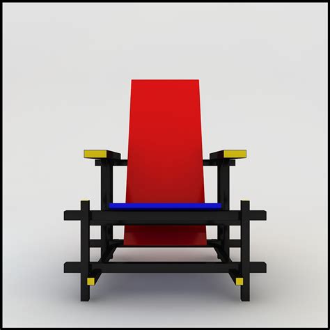 Gerrit Rietveld Red Blue 3d Model