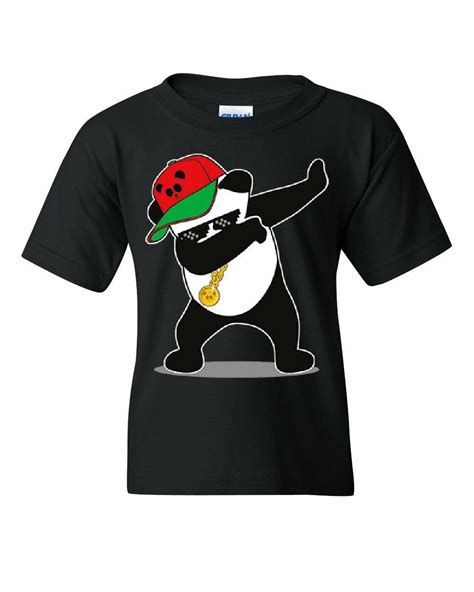 Dabbing Panda Thug Life Youth T Shirt Funny Dab Urban Swag Hip Hop Kids