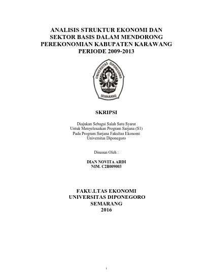 Analisis Struktur Ekonomi Dan Sektor Basis Dalam Mendorong Perekonomian Kabupaten Karawang Periode