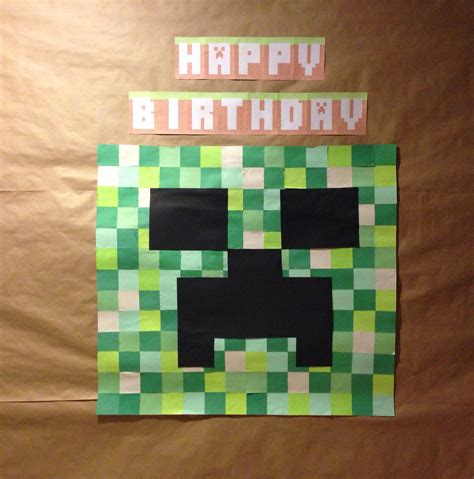 MINECRAFT backdrop My kids helped in making this backdrop. You can get