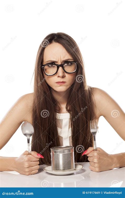 Hungry Woman Stock Image Image Of Fast Attractive Conserve
