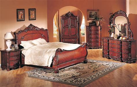 I like that the wood tone is quite. 4 Pc Modern High End Traditional Cherry Queen Bed Bedroom ...