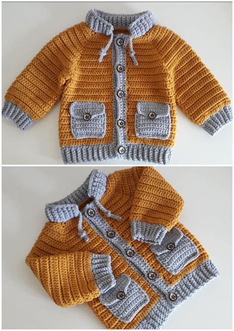 Crochet Lovely Jacket With Pockets For Baby Crochet Ideas
