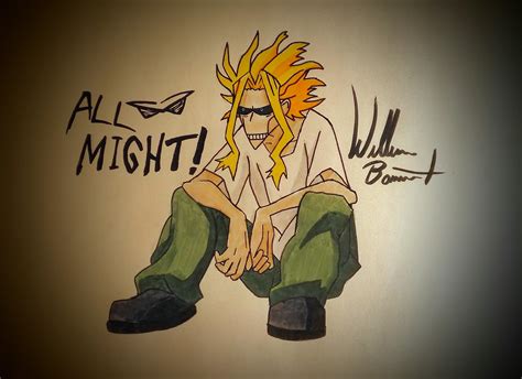 All Might Drawing I Did With Markers Bokunoheroacademia