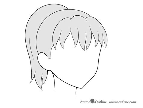 How To Draw Anime Hair In 34 View Step By Step Animeoutline How To