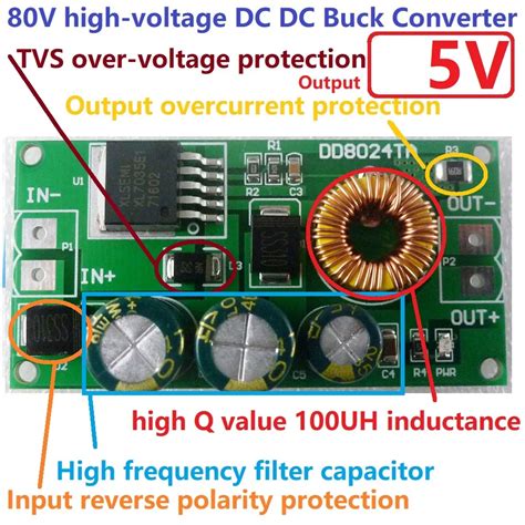 High Voltage DC DC Buck Step Down Converter DC 80V 72V 64V 60V 48V 36V
