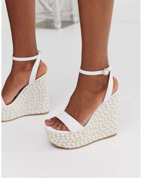 Asos Justina Espadrille Wedges In White Lyst Canada