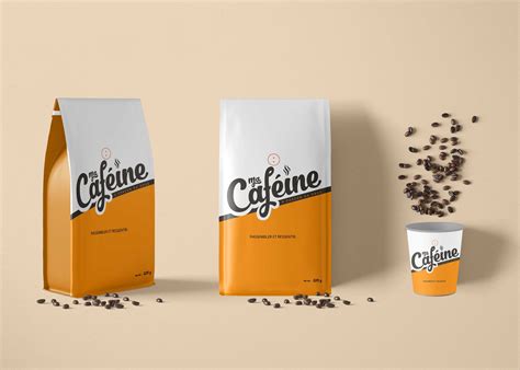 premium coffee paper pouch packaging mockup