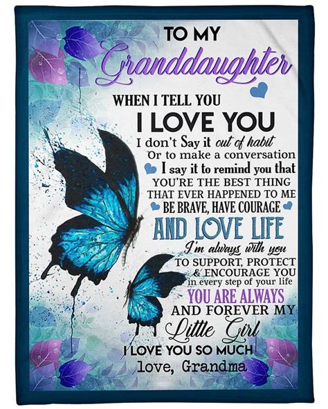 personalized to my granddaughter i love you so much from grandma fleece sherpa woven blankets
