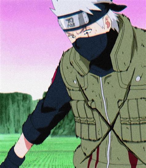 An Anime Character With White Hair Wearing A Green Jacket And Black