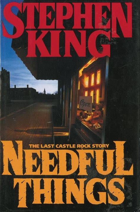 A Book Cover For The Last Castle Rock Story Needful Things By Stephen King