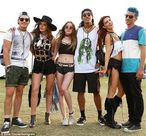 bella thorne wears a purple wig to party at coachella 2016 daily mail online
