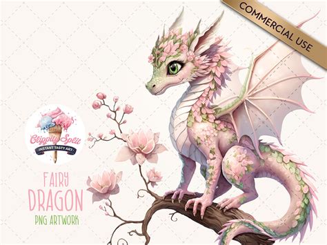 Pink Fairy Dragon Png Clipart For Girls Party Invites And Kids Etsy