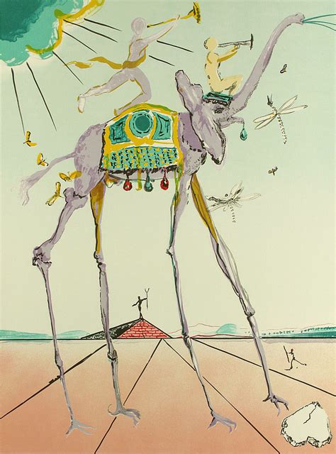 Salvador Dali Celestial Elephant Lithograph On Paper Limited Edition