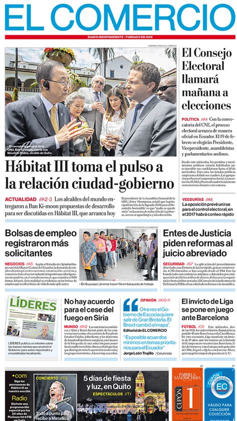 El Comercio Ecuador Lunes 17 De Octubre De 2016 Infobae