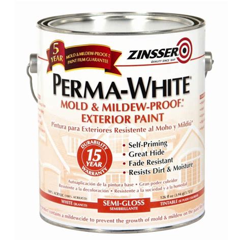 Zinsser 1 Gal Perma White Mold And Mildew Proof White Semi Gloss