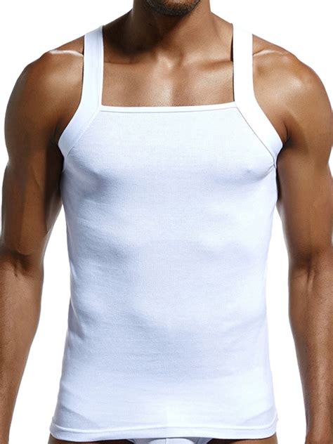Avamo Men S G Unit Style Tank Tops Square Cut Muscle Rib A Shirts Slim