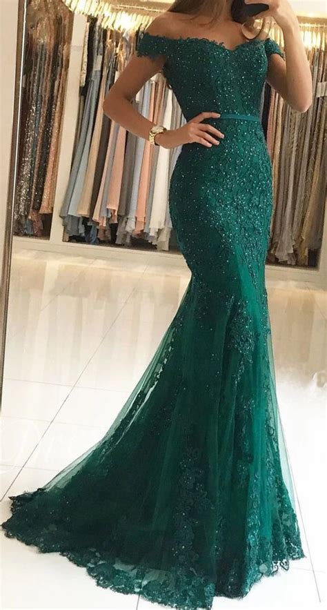 Evening Gowns Formal Dresses For Women Emerald Green Long Gown Dearmshe Mermaid Prom Dresses