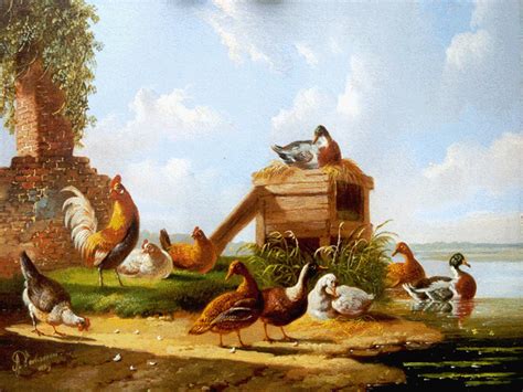 Albertus Verhoesen Paintings Prev For Sale Poultry In A Classical