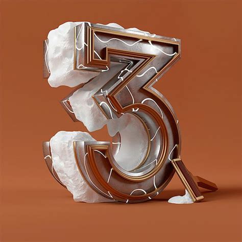 3d Type Numbers By Rdn 3d Typography 3d Typography Design