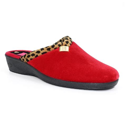 Lunar Womens Michelle Red Mule Slippers Womens From Marshall Shoes Uk