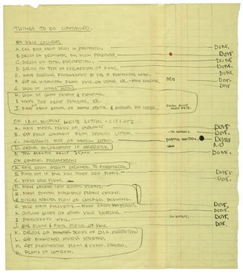 Eero Saarinens To Do Lists Archives Of American Art Blog Saarinen
