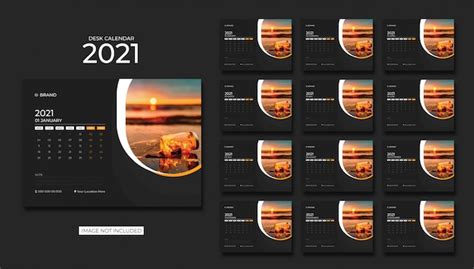 Premium Vector Desk Calendartable Calendar 2021